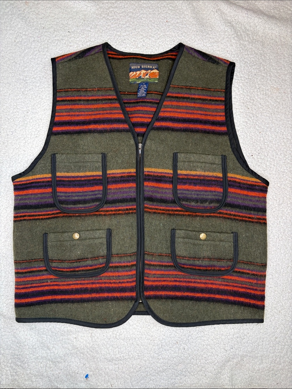Vintage High Sierra Womenās Wool Southwestern Vest: Size Extra Large